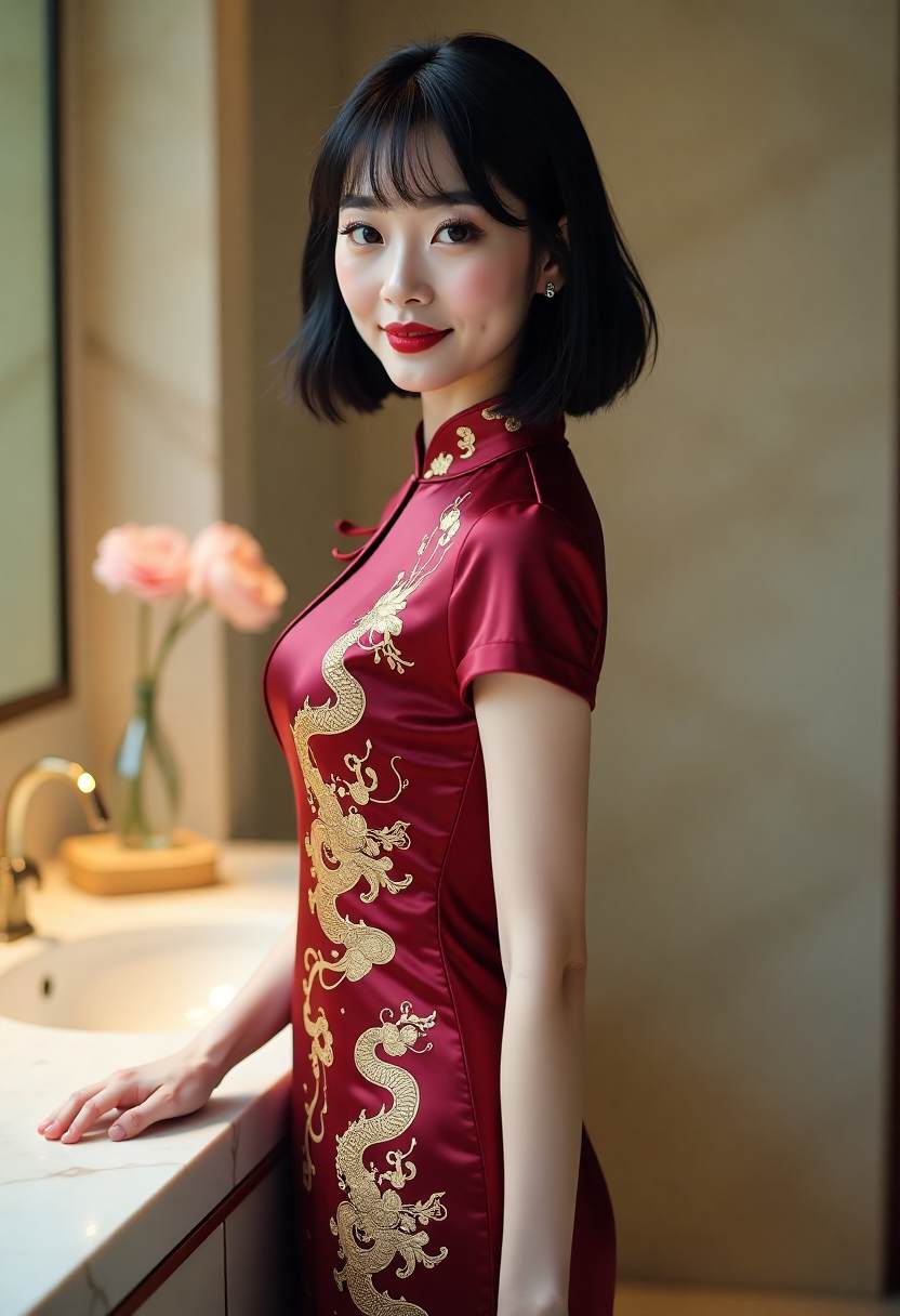 跳水台的倒影